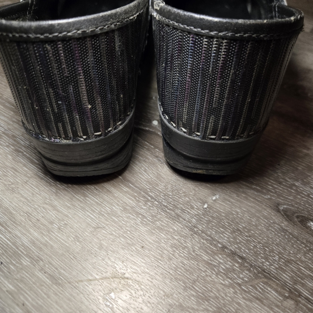 Dansko Clog Size 38 US 7.5/8 Metallic Striped Nurse Shoe - Picture 7 of 11